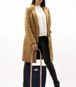 The Tote - Tote Bag Van Gerecycled Denim Met Lichtroze Leren Afwerking -Hexagona winkel fd820e8ee6154795865d591ab40cbddf