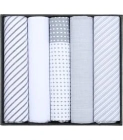 Zakdoeken 5-Pack Patronen Grijs